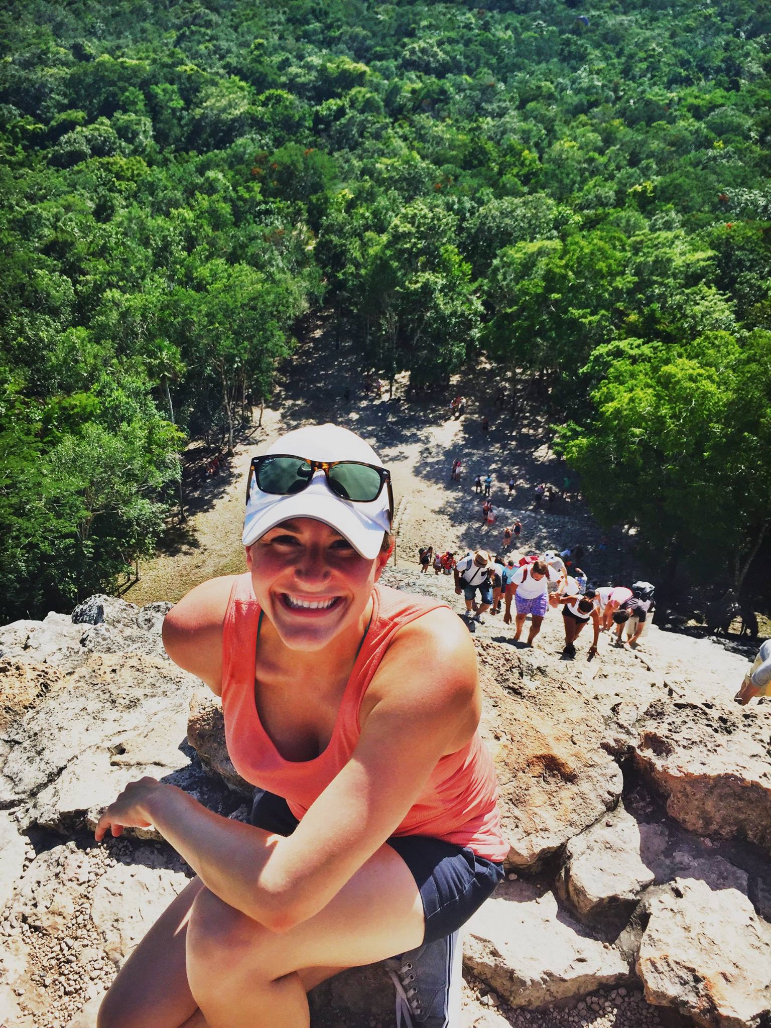 Lauren climbing the Coba Mayan ruin in Riveria Maya, Mexico in October 2016.