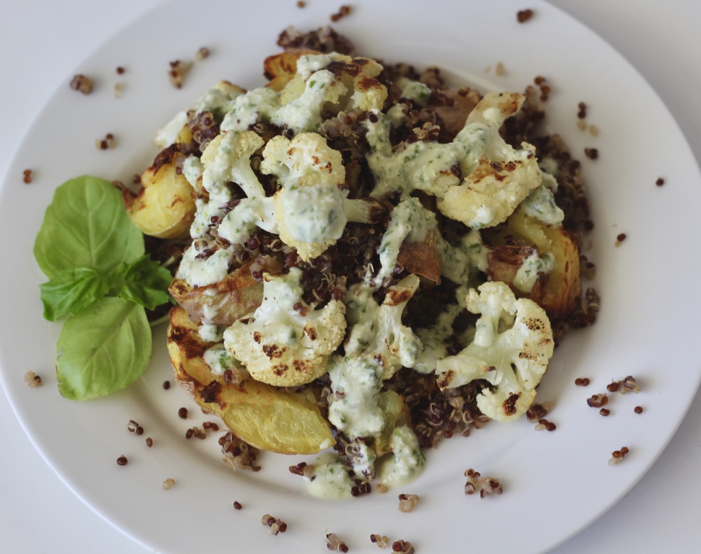 We love the dressing over potatoes, Cauliflower, and quinoa!
